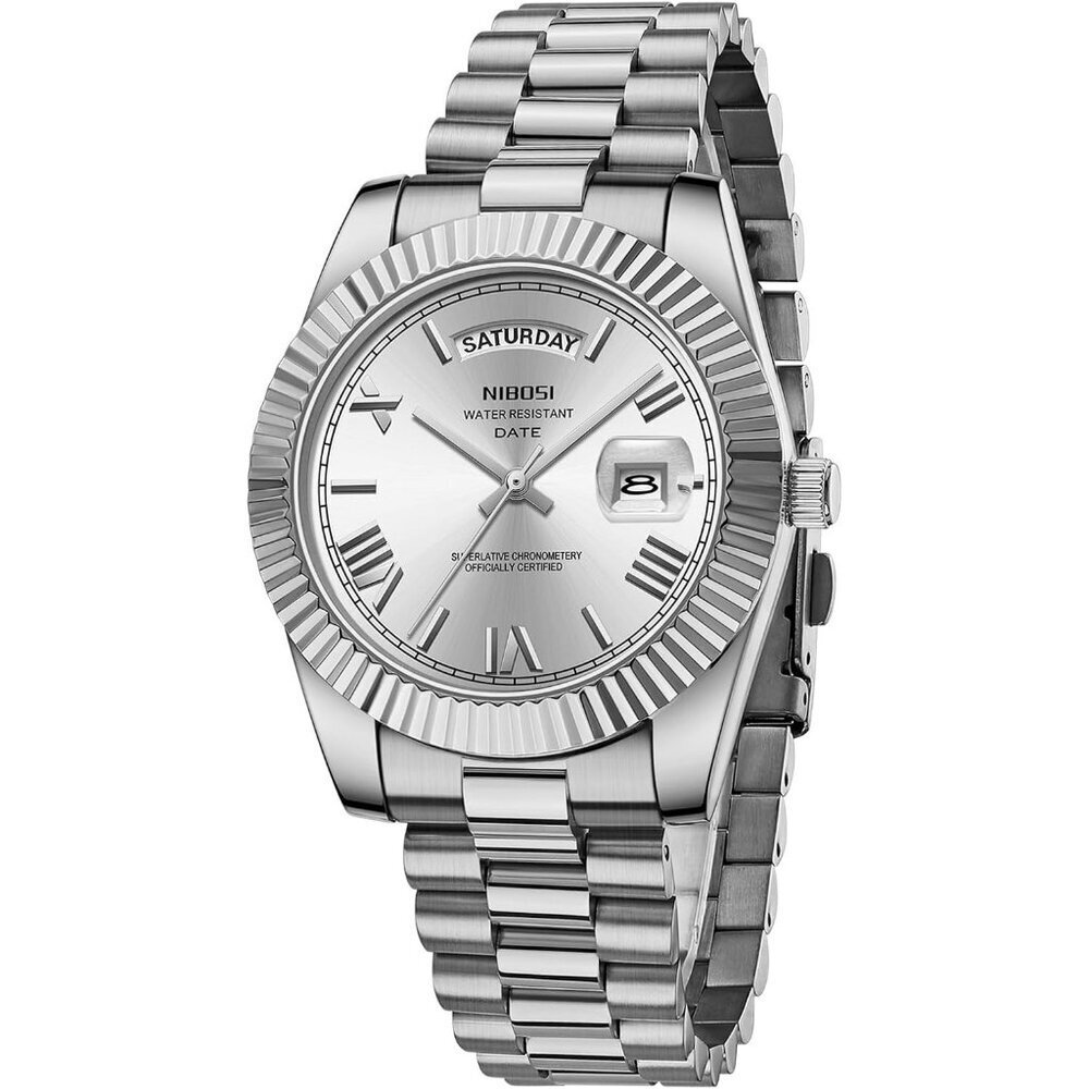 Men's Blue Stainless Steel Analog Classic Design Stylish Wrist Dressing Watch